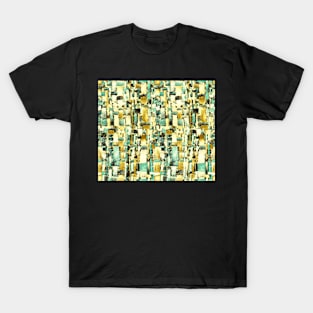 Abstract gold and aqua T-Shirt